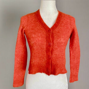 Madewell Orange Alpaca Blend V Neck Cardigan Size XS